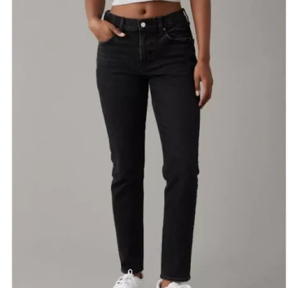 American Eagle 90s skinny stretch Black Straight denim pants size 20 casual